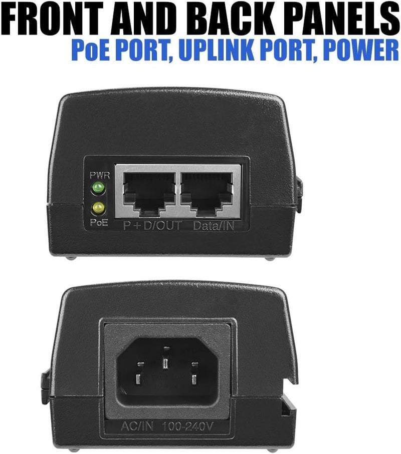 BV 60W PoE++ Injector, -Tech Gigabit Power Over Ethernet Adapter | 802.3af/at/bt Compliant | Plug & Play, Up to 325ft | Ideal for IP Cameras, Access Points, VoIP Phones - Image 2