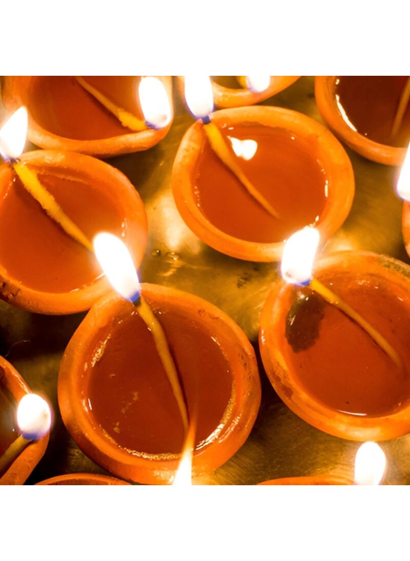Hashcart Indian Puja Cotton Wicks  Religious Long Jyot Bati for Diwali Diya Brass Kuber Diya Clay Diya  Diya Bati for Akhand Jyot 100 pc Hashcart  - Image 5