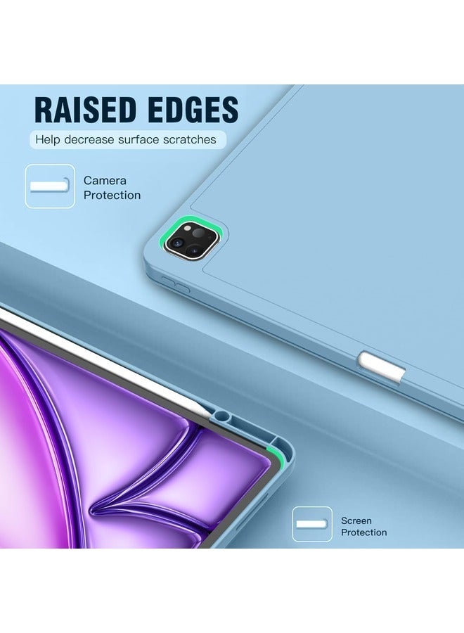 ELTRAZONE Azure Blue iPad Air 13-Inch M2 (2024) Case with Pencil Holder – Smart Case with Auto Wake/Sleep, Touch ID Support, and USB-C Pencil Compatibility - Image 3