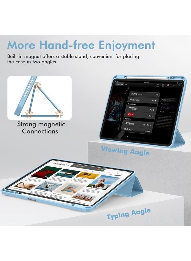 ELTRAZONE Azure Blue iPad Air 13-Inch M2 (2024) Case with Pencil Holder – Smart Case with Auto Wake/Sleep, Touch ID Support, and USB-C Pencil Compatibility - Image 5