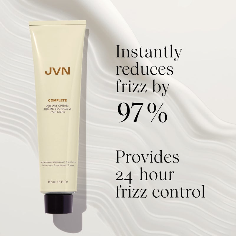 JVN No Heat Complete Air Dry Cream, 5 Fl Oz, Hair Smoothing Cream Enhances Your Natural Texture, Curl Cream and Wavy Hair Products, Silicone Free - Image 4