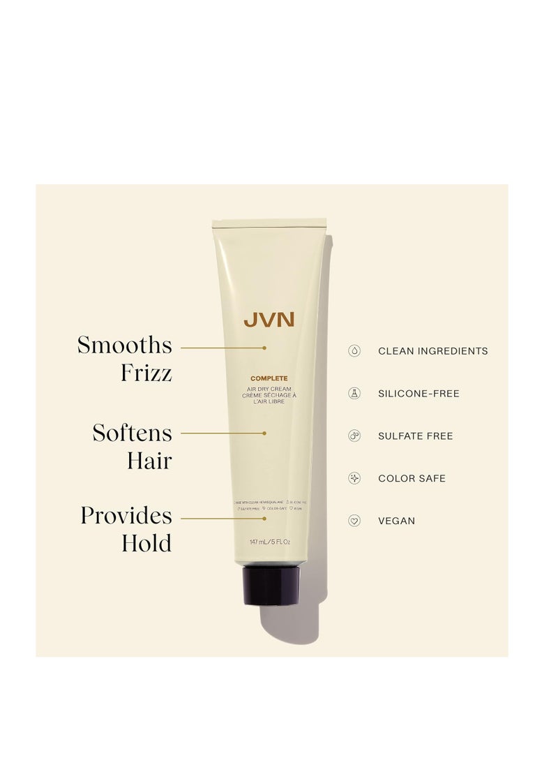 JVN JVN No Heat Air Dry Cream, Hair Styling Cream - 5 Fluid Ounces, Smoothens and Defines Hair, Sulfate-Free, Curl Enhancing, Moisturizing, Smoothening, UV Protection for All Hair Types  - Image 2