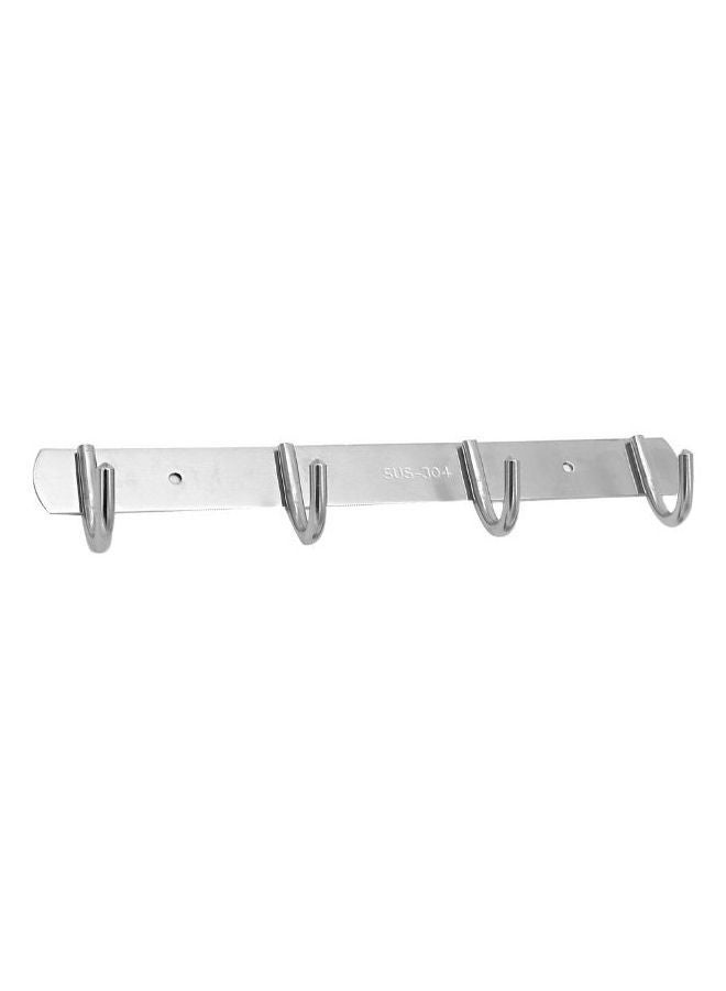 NIBEMINENT Wall Mounted Coat Hook Rack Silver 
