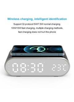 Sharpdo Multifunctional 3 in 1 Smart Desktop Alarm Clock with Wireless Charging Function for Mobile Phone, Digital Clock/Alarm/Thermometer/Calendar  - Image 5