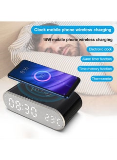 Sharpdo Multifunctional 3 in 1 Smart Desktop Alarm Clock with Wireless Charging Function for Mobile Phone, Digital Clock/Alarm/Thermometer/Calendar  - Image 2