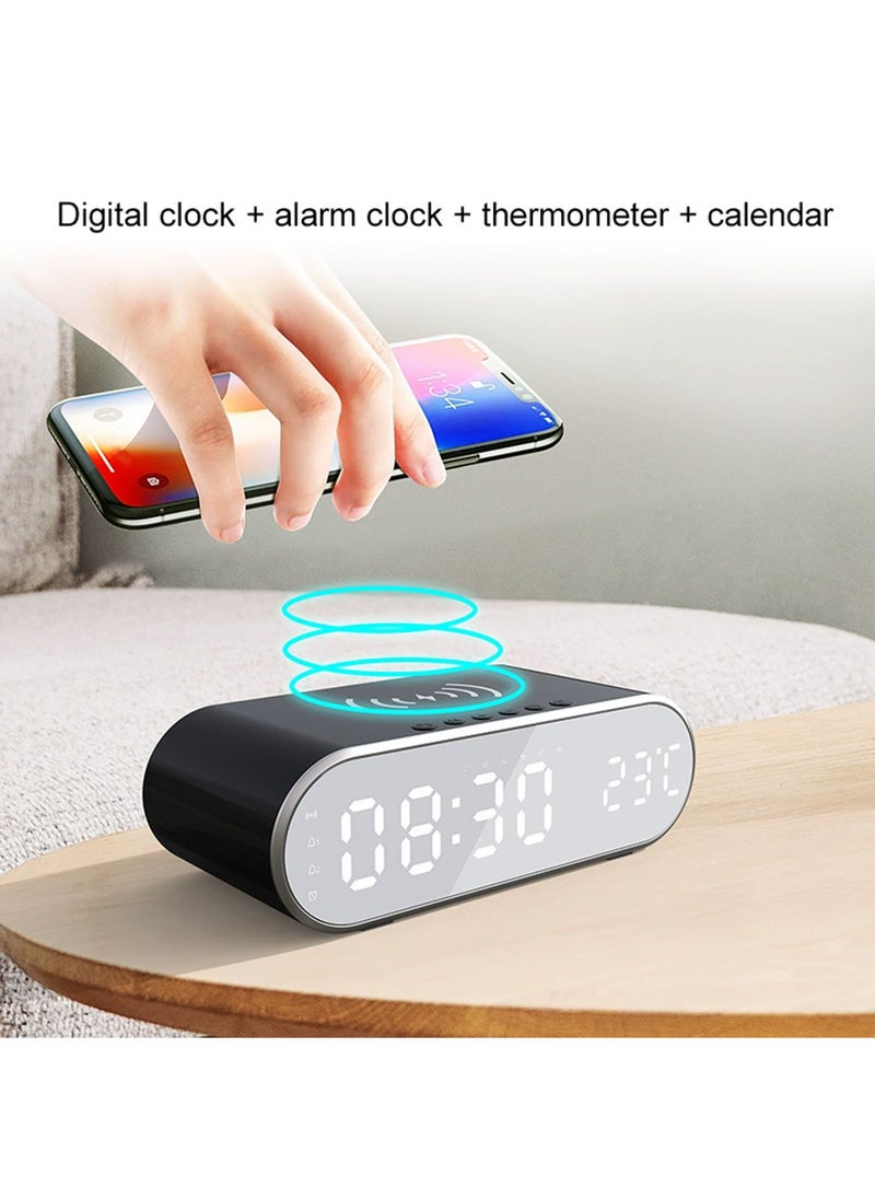 Sharpdo - Multifunctional 3 in 1 Smart Desktop Alarm Clock with Wireless Charging Function for Mobile Phone, Digital Clock/Alarm/Thermometer/Calendar - Image 1