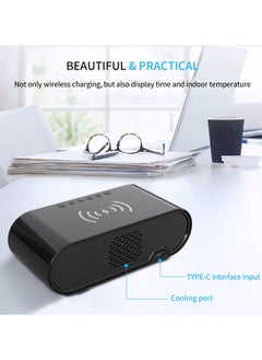 Sharpdo Multifunctional 3 in 1 Smart Desktop Alarm Clock with Wireless Charging Function for Mobile Phone, Digital Clock/Alarm/Thermometer/Calendar  - Image 4