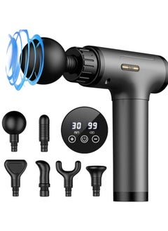 Massage Gun, Deep Tissue Massage Gun, Super Quiet Portable Electric Sport Massager, Handheld Mini Massage Gun Contains 6 Massage Gun Attachments (Gray)