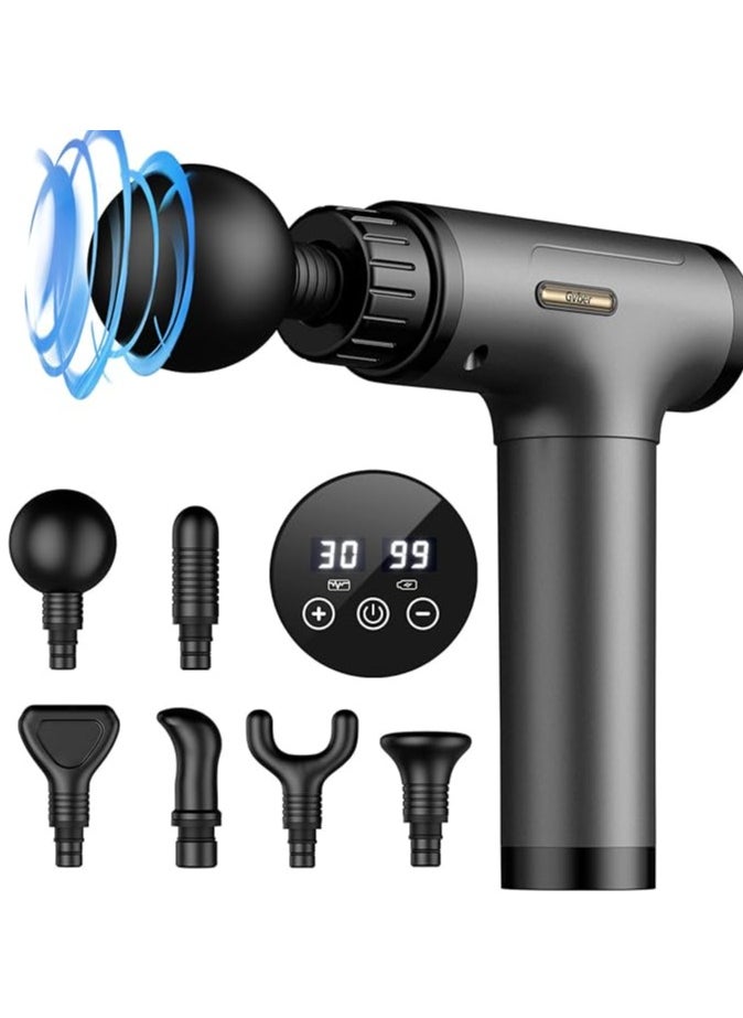 Generic - Massage Gun, Deep Tissue Massage Gun, Super Quiet Portable Electric Sport Massager, Handheld Mini Massage Gun Contains 6 Massage Gun Attachments (Gray) - Image 1
