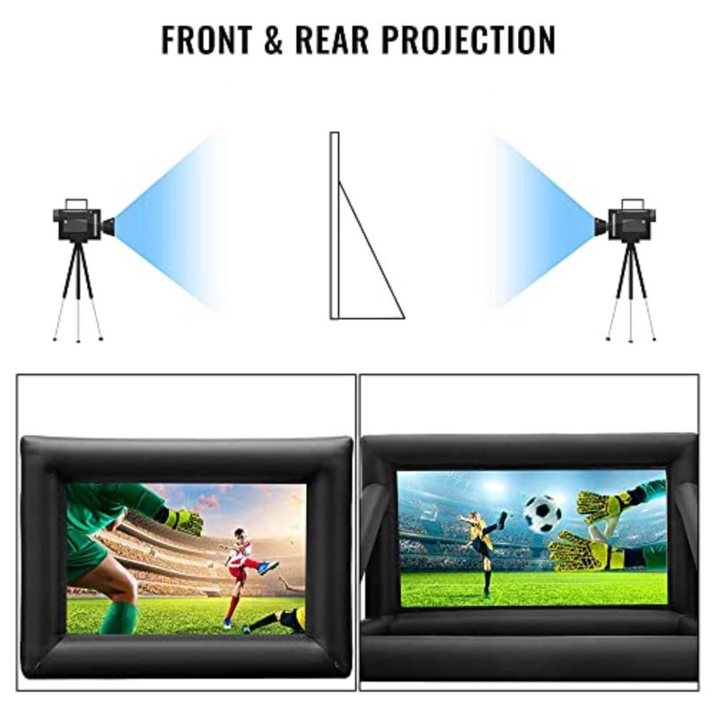 JUMEIYP 16 Feet Inflatable Outdoor Projector Screen, Portable Blow Up Cinema Projection Screen, with Air Blower, Tie-Downs and Storage Bag, for Backyard Pool Party Movie Nights 16Ft - Image 3