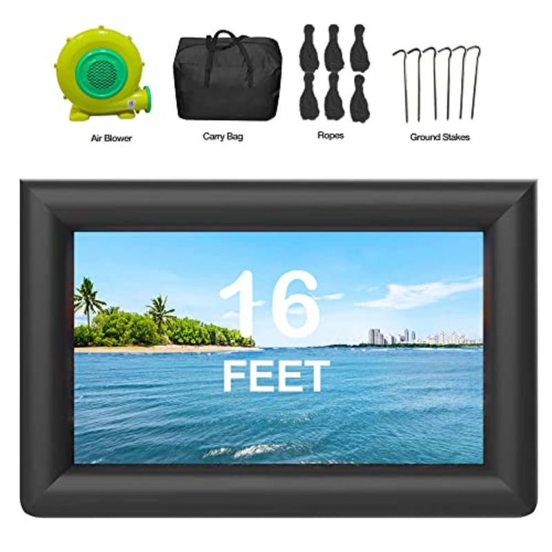JUMEIYP 16 Feet Inflatable Outdoor Projector Screen, Portable Blow Up Cinema Projection Screen, with Air Blower, Tie-Downs and Storage Bag, for Backyard Pool Party Movie Nights 16Ft - Image 5