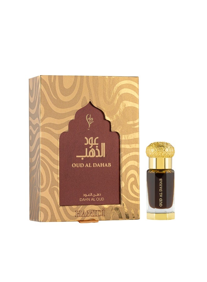 HAMIDI عطر حميدي عود الذهب المركز 6 مل للرجال والنساء خالي من الكحول، يدوم طويلاً، عطر دافئ وزهري مع ورد أنيق، باتشولي ترابي، فيتيفر، خشب الأرز وخشب العود الغني - Image 5