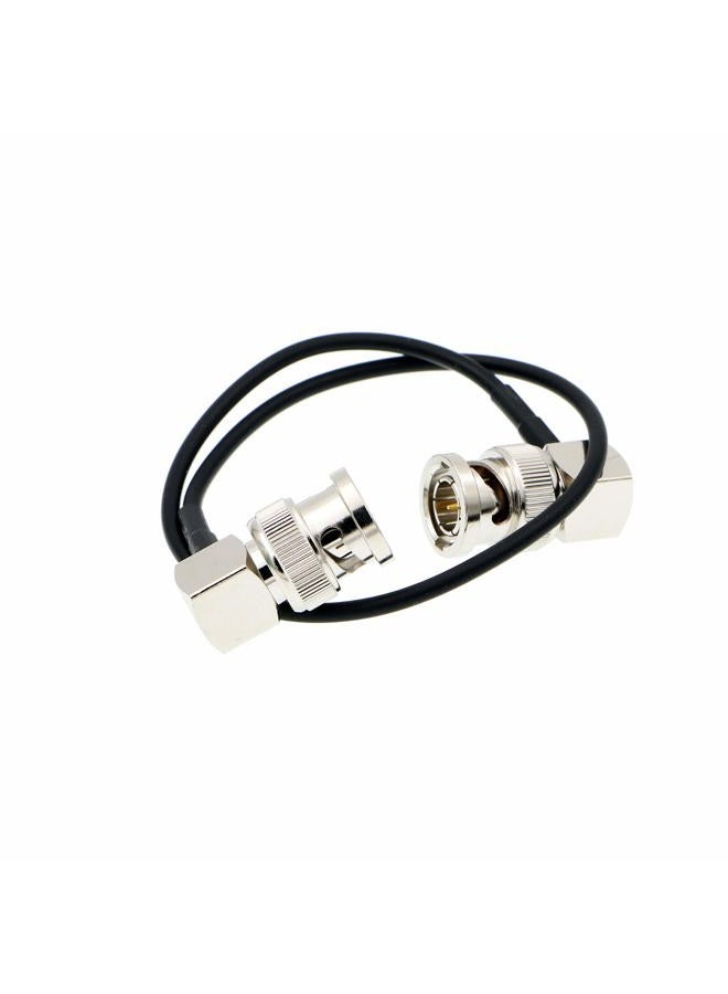 Uonecn Flexible HD SDI Cable RG179 Right Angle BNC Male to Right Angle BNC Male 75ohm for Blackmagic HyperDeck Shuttle and BMCC BMPC Hyperdeck Cameras 30cm - Image 1