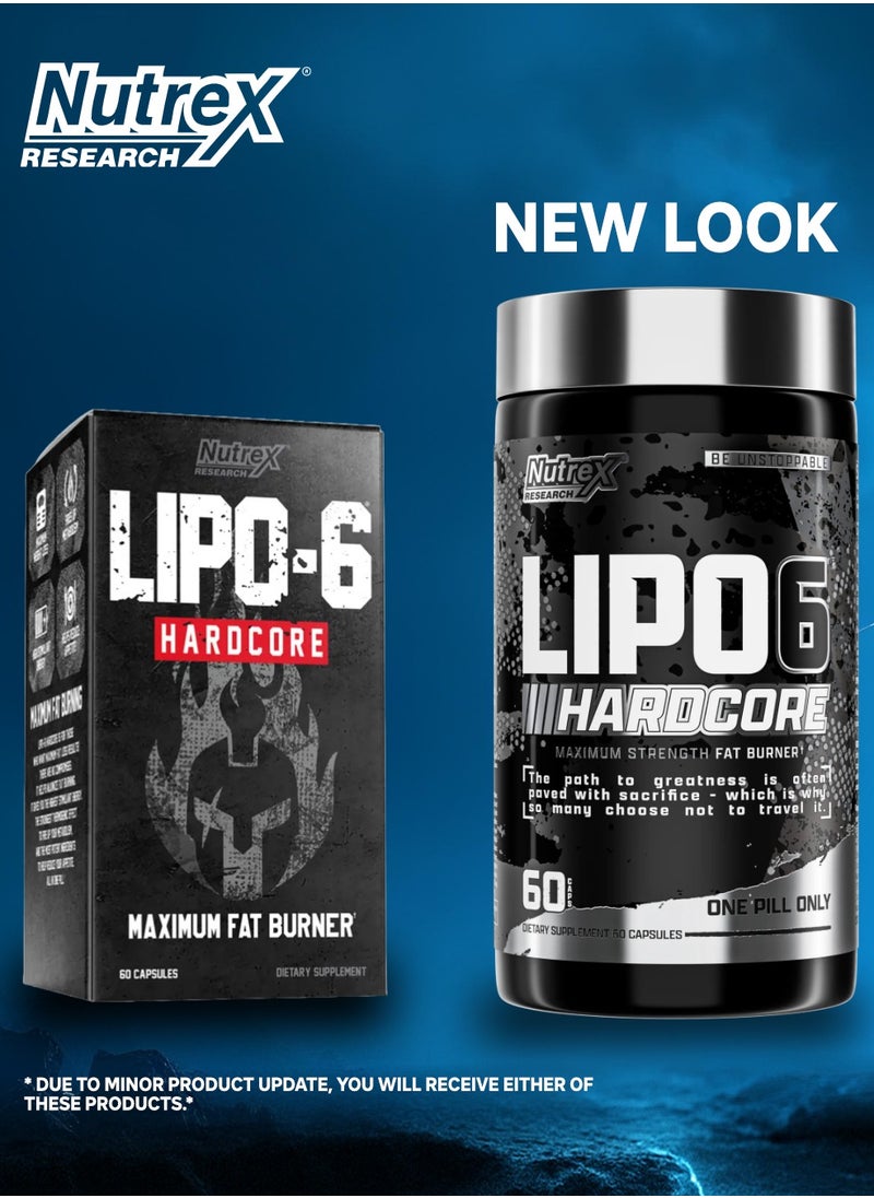 Nutrex Research Lipo 6 Hardcore Maximum Fat Burner, 60 Capsules  - Image 1