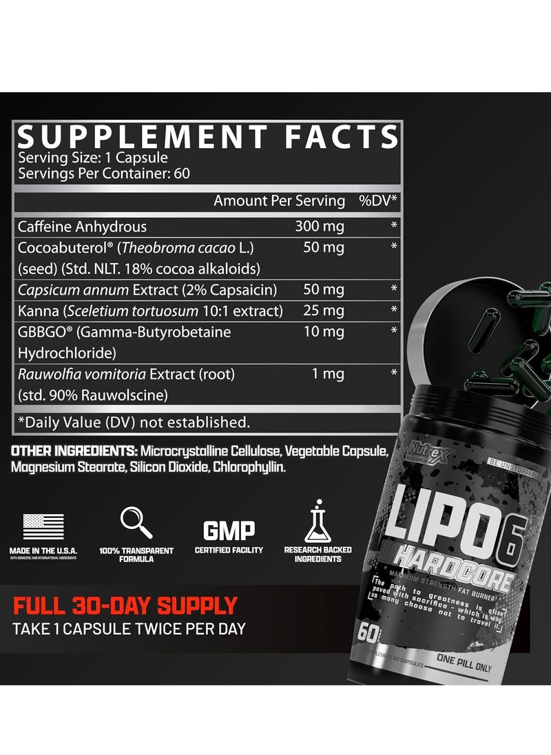 Nutrex Research Lipo 6 Hardcore Maximum Fat Burner, 60 Capsules  - Image 5