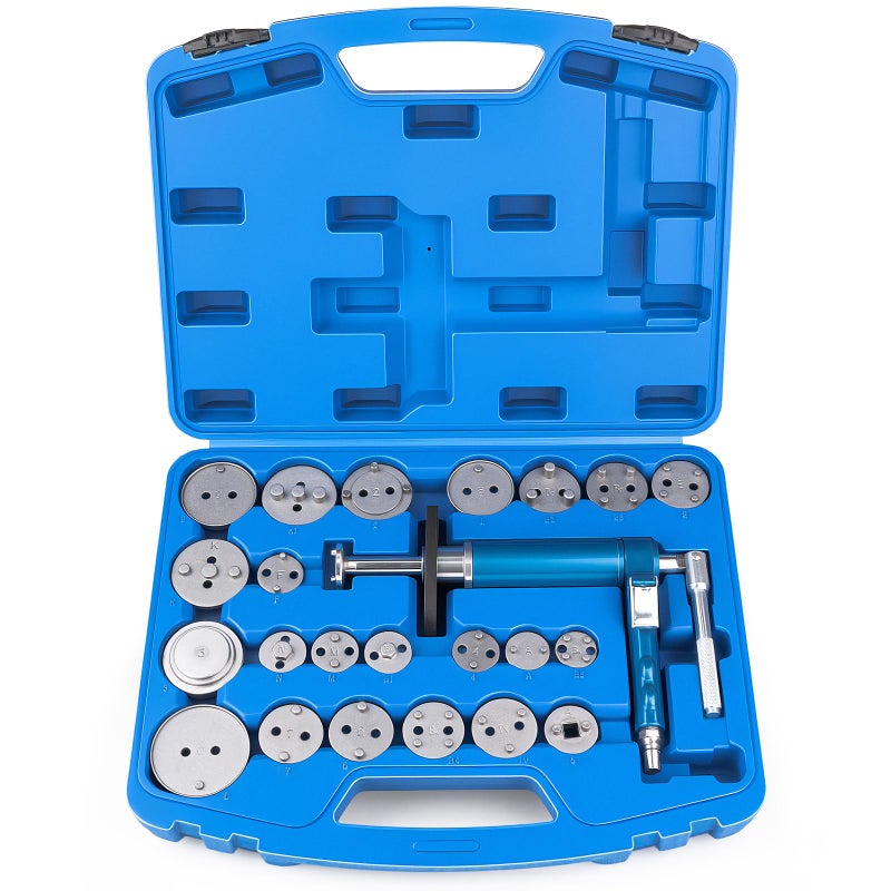 Rpeconu 23PCS Pneumatic Brake Caliper Compression Tool Kit, Air Operated Brake Piston Wind Back Tool Set with Adapters for Brake Pad Replacement, Suitable for Automotive Maintenance and Repair - Image 1