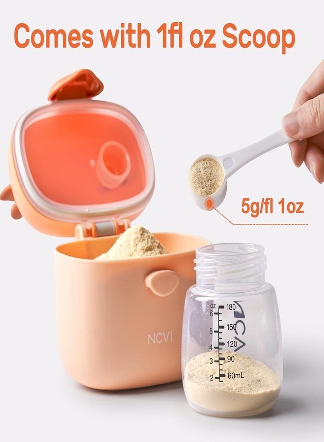 Bebamour Baby Formula Dispenser On The Go, Formula Container to Go, Formula Holder for Travel, Candy Fruit Snack Storage Container with Scoop and Leveller (Brown) - Image 4
