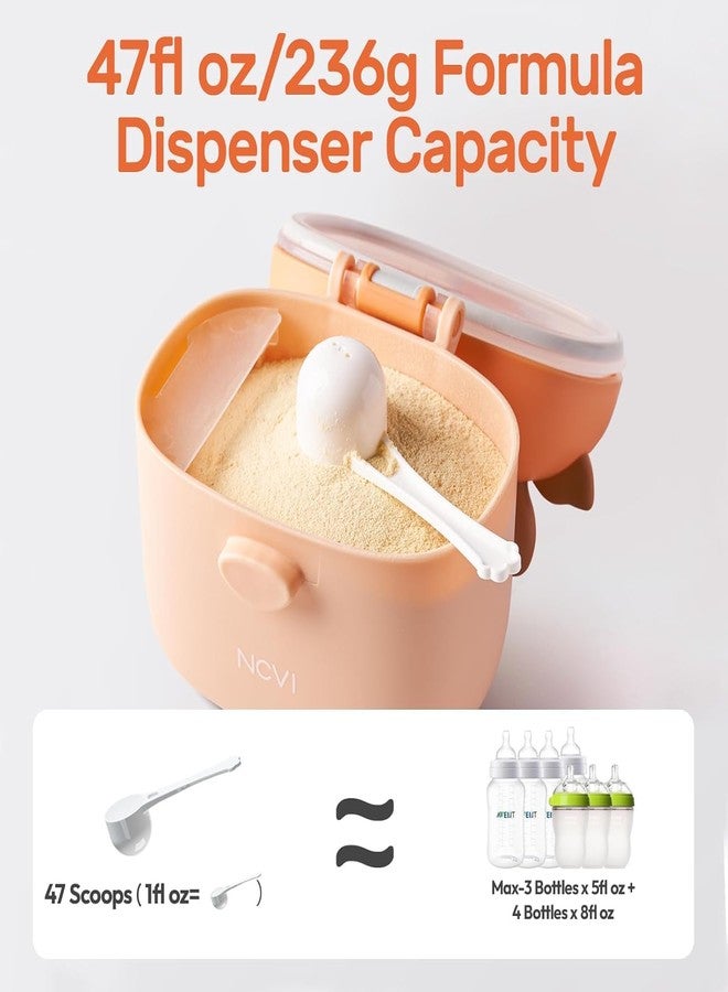 Bebamour Baby Formula Dispenser On The Go, Formula Container to Go, Formula Holder for Travel, Candy Fruit Snack Storage Container with Scoop and Leveller (Brown) - Image 3