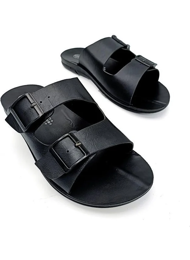 Gezer Men's Slippers with Travel Buckle, Home Slippers, Comfortable and Noise-Proof Sole