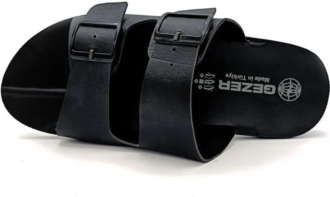 Gezer Men's Slippers with Travel Buckle, Home Slippers, Comfortable and Noise-Proof Sole