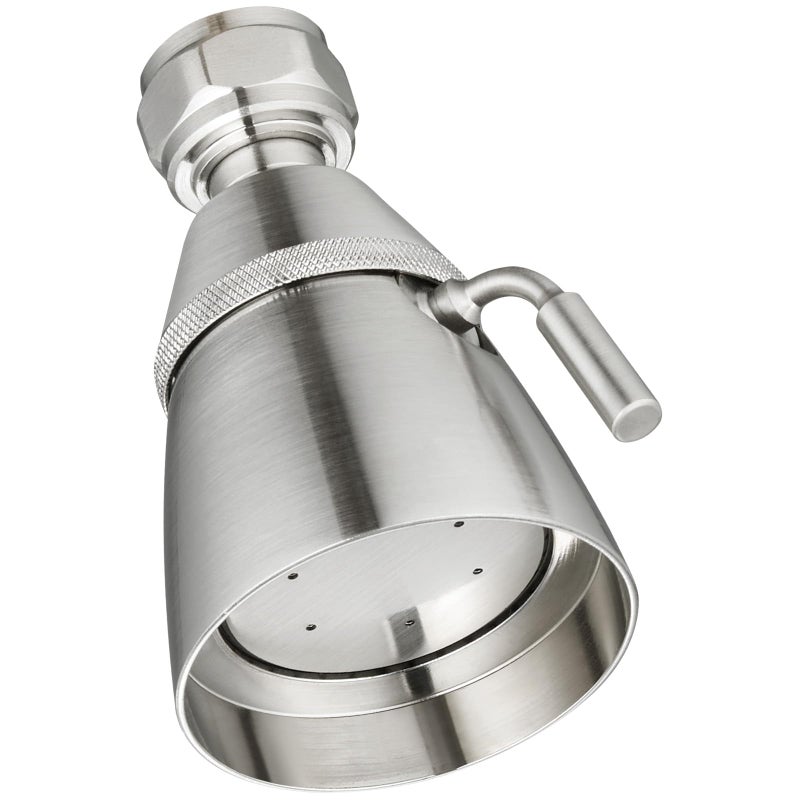 Angle Simple Shower Head Brass High Flow Shower Sprayer Head Adjustable Angle and Water Flow G 12 Brushed Nickel