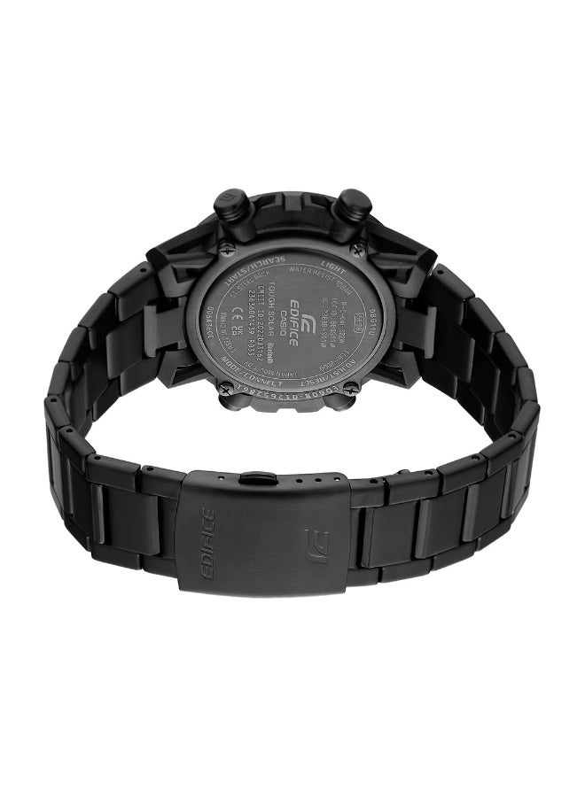 CASIO ساعة أنالوج-رقمية شمسية EDIFICE ECB-2000DC-1BDF، 47.8 مم قرص أسود، علبة كربونية مع سوار من الفولاذ المقاوم للصدأ مطلي باللون الأسود، بلوتوث، 100 م مقاومة للماء - Image 5