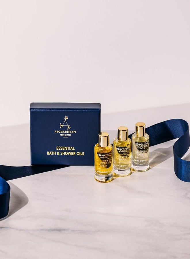 Aromatherapy Associates Essential Bath & Shower Oils Gift Set, 3 x 9 ml Travel-Size Bath Oils, Deep Relax, Revive Morning & De-Stress Mind, Self Care & Gift Collection - Image 3