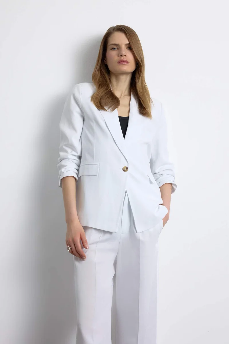 ديفاكتو Oversize Fit Linen Blend Blazer