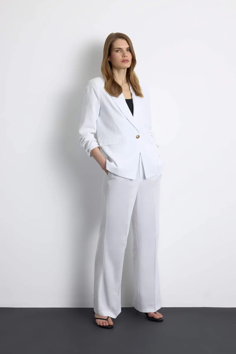 ديفاكتو Oversize Fit Linen Blend Blazer