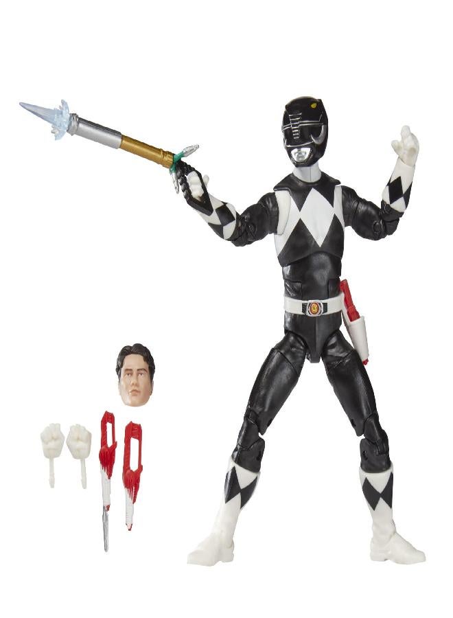 Power Rangers Lightning Collection Mighty Morphin Black Ranger 6-Inch Premium Collectible Action Figure Toy with Accessories - Image 1