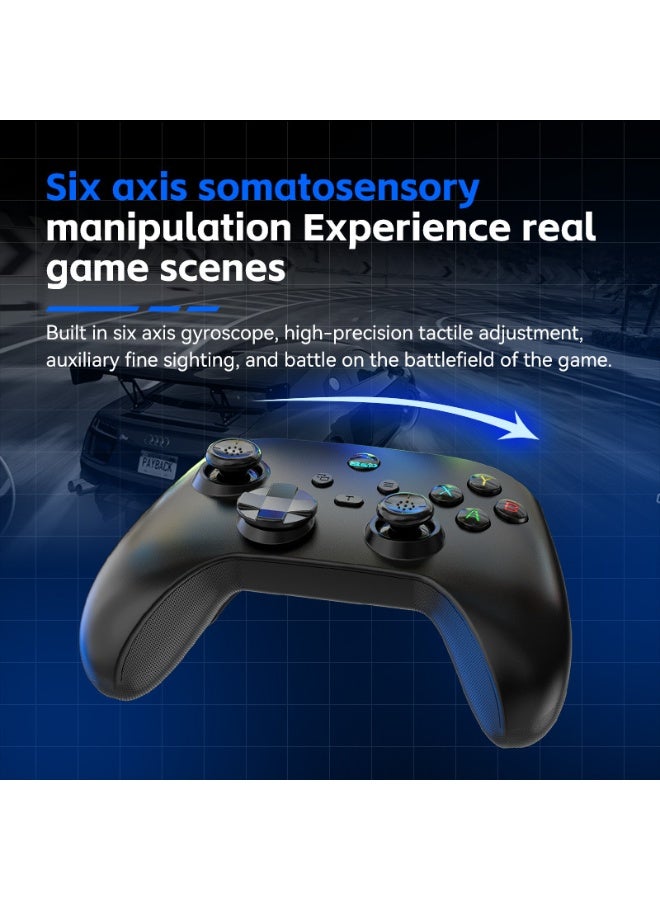 BSP Classic Gamepad BSP G6 Wireless Game Controller for Switch / PC / iOS / Android with Hall Joystick/Hall trigger, TURBO Continuous Transmission, Asymmetric Double Vibration Motor, 6-Axis Gyroscope, Programmable Back Buttons, Anti Slip Texture - Image 4