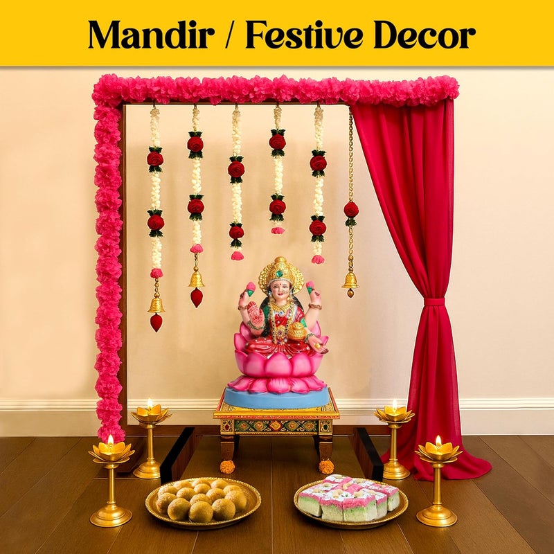 SOLOBOLO Wood Mandir Foldable Backdrop Stand For Ganpati ,Navratri,Durga Pooja,Ideal For Home Mandir And Office As Backdrop Frame, Festival Decoration Item (30X24 Inch) - Image 3