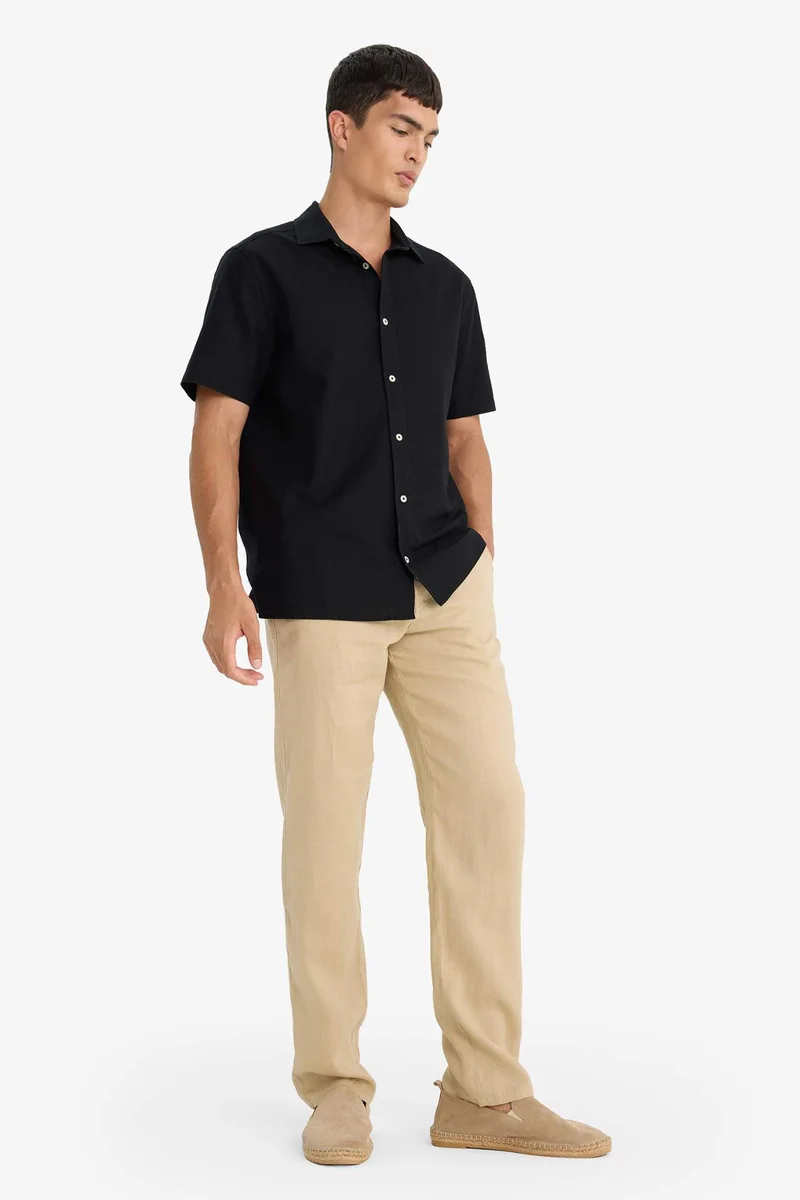 Defacto Relax Fit Straight Leg Summer Linen Trousers