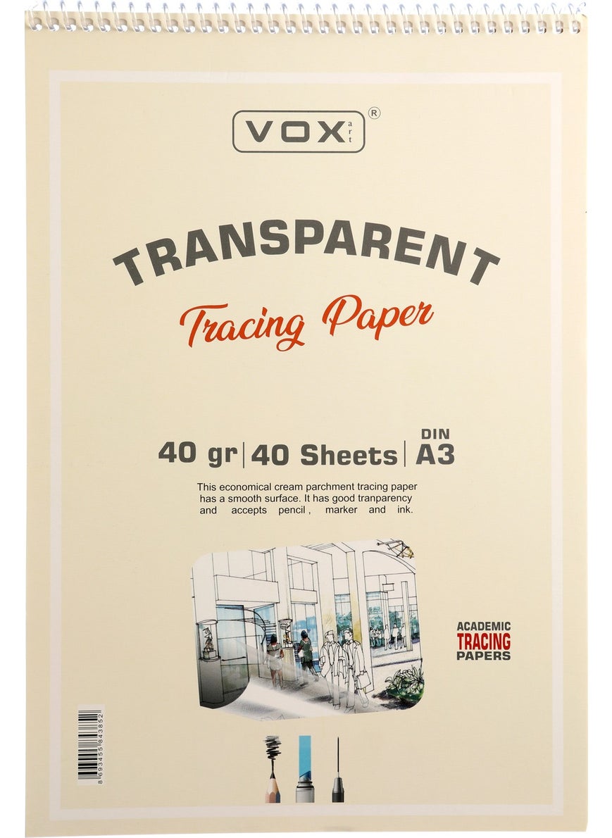 Vox Art - 40 gr Tracing Sketchbook A3 40 Sheets - Image 1