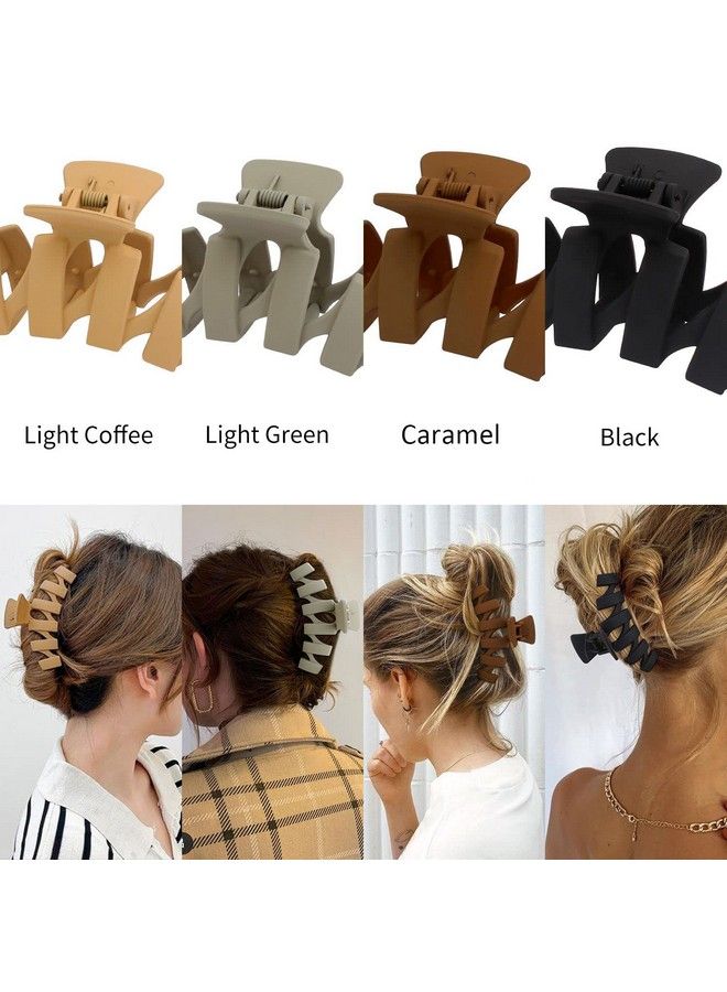 SuPoo Hair Clips Large Claw Clips 4.7" Matte Hair Claw Clips For Thick Hair Strong Hold Banana Hair Claw Jumbo Jaw Clips Cute Big Hair Clips For Women Hair Clamp Hair Accessories For Thin Hair - Image 3