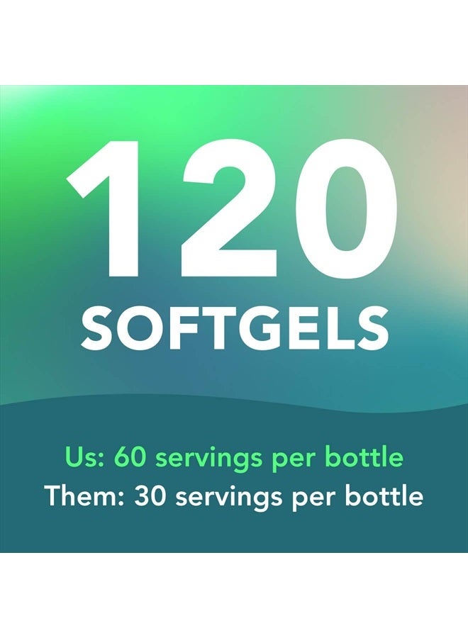 AMANDEAN مكمل أوميجا 3 النباتي من أمانديان. بديل زيت السمك الفاخر! DHA و EPA من الطحالب. 120 كبسولة لينة خالية من الكاراجينان. الأحماض الدهنية الأساسية من الطحالب. دعم نباتي للقلب، البشرة، الدماغ، العين، والجهاز المناعي. - Image 4