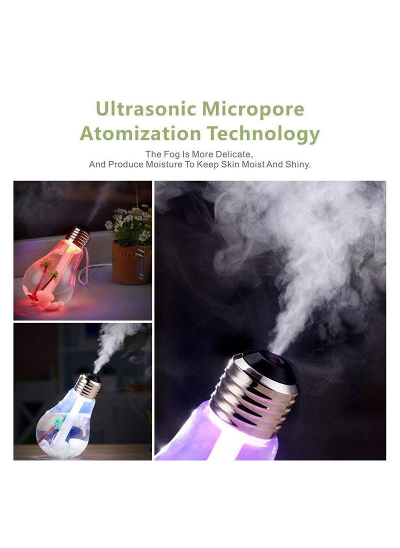 USB Portable Air humidifier bulb With 7 LED color changing night light humidifier best use for Home ,office, bedroom, baby room.  - Image 2