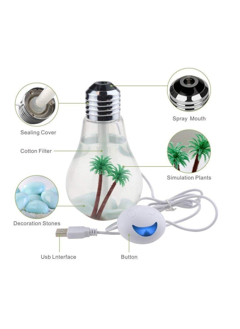 USB Portable Air humidifier bulb With 7 LED color changing night light humidifier best use for Home ,office, bedroom, baby room.  - Image 3