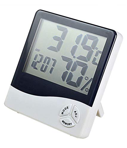 Ngel Ngel Digital Temperature Humidity Thermometer Alarm Table Desk Clock Calendar Alarm Clock Wall  - Image 1