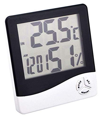 Ngel Ngel Digital Temperature Humidity Thermometer Alarm Table Desk Clock Calendar Alarm Clock Wall  - Image 3