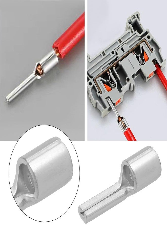 SING F LTD 25pcs Tinned Pure Copper Non Insulated Flat Pin Terminal Naked Needle Connector for Copper Tube Flat Pin Terminals 10mm? Cable - Image 3