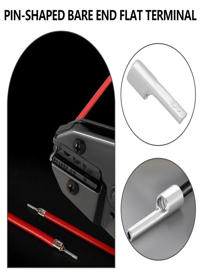 SING F LTD 25pcs Tinned Pure Copper Non Insulated Flat Pin Terminal Naked Needle Connector for Copper Tube Flat Pin Terminals 10mm? Cable - Image 2