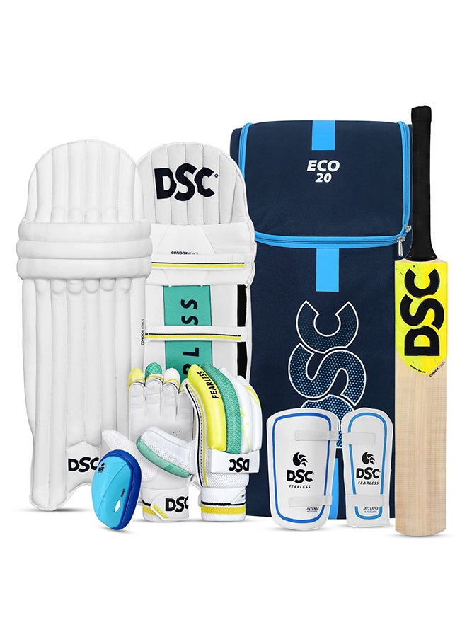 DSC Economy Cricket Kit For Mens and Boys (Beige, Size - 5, Left Handed) | Material: Kashmir Willow | Lightweight | Free Cover | Ready to play | For Intermediate Player - Image 1