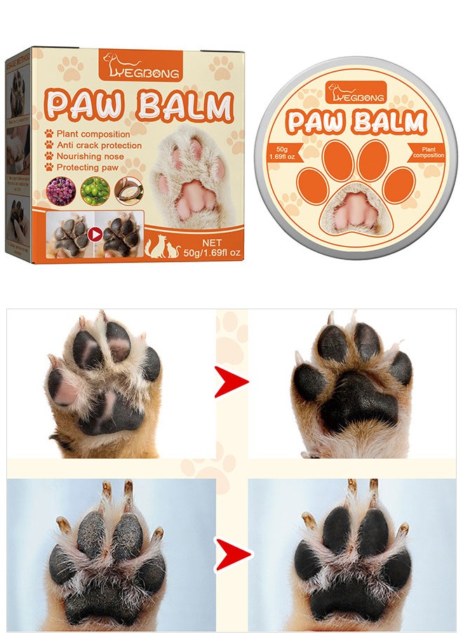 YEGBONG 50g Dog Paw Balm Pet Paw Wax Moisturizer Paw Pad Lotion Protects and Heals Dry Cracked Damaged Paws Foot Pads for Cats Dogs  - Image 1