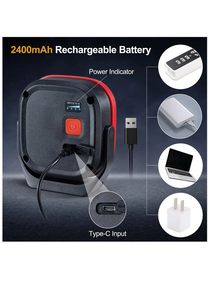 Y&D LED Work Light, 42 LEDs 1000 LM Rechargeable Lights Portable Magnetic Flashlight Inspection Light for Outdoor Camping Hiking Emergency,Car Repairing and Waterproof Job Site Lighting-2400mAh ,1PCS  - Image 3