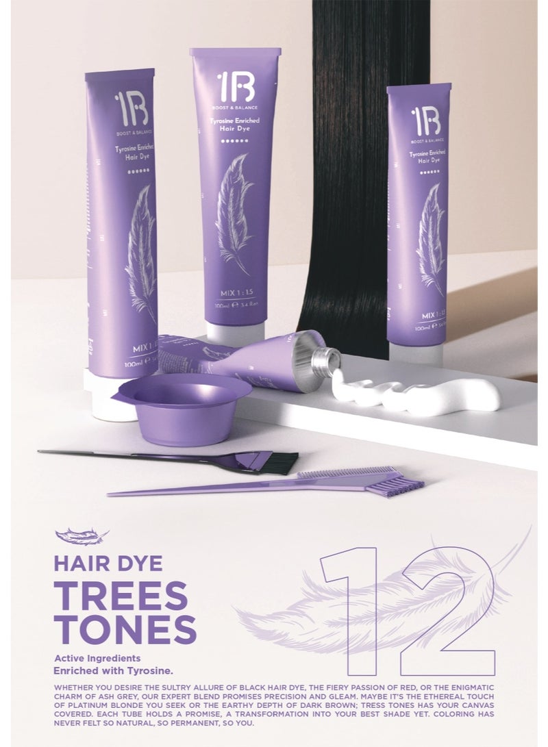 1B Hair Color Cream #7.12 Matte Blonde – Permanent Cool Blonde Hair Dye with Tress Tones Tyrosine Complex | 100ml | Ash-Iridescent Pigment | Long-Lasting Anti-Brass Color for Medium-Light Blonde Hair - Image 4