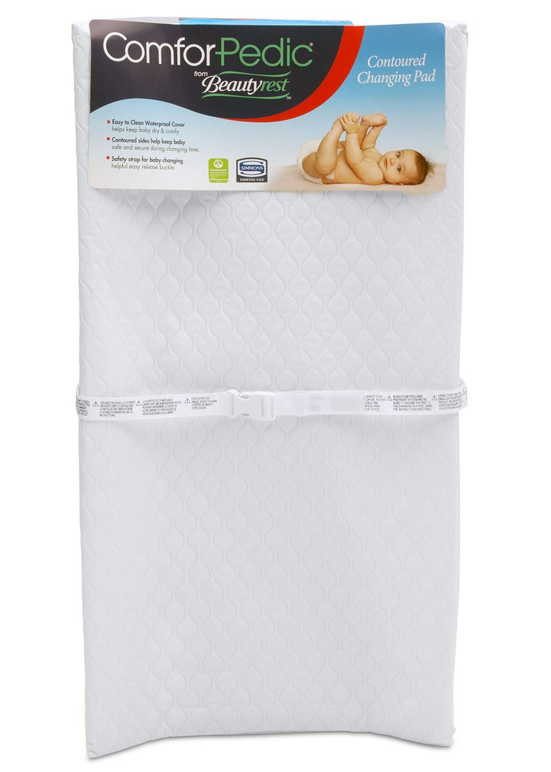 Delta CHILDREN Waterproof Baby and Infant Diaper Changing Pad, ComforPedic from Beautyrest, White - Image 4