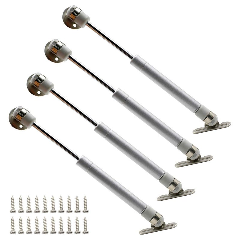 Hxchen 4Pcs 8 Inch 30N Hydraulic Support Cabinet Hinge Soft Close Lid Supports Buffer Telescopic Cabinet Door Gas Spring Glue Head Supports