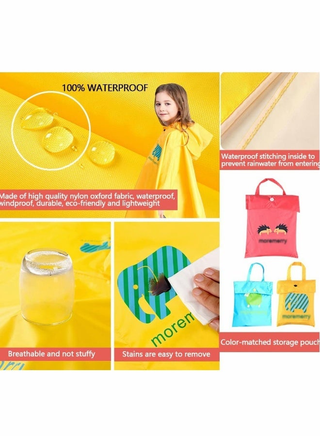 Generic Kids Rain Poncho, Cartoon Hooded Raincoat Jacket Lightweight Schoolbag Waterproof Hoodie Coat Toddler Baby Boys Girls Cap, Pink - Image 5
