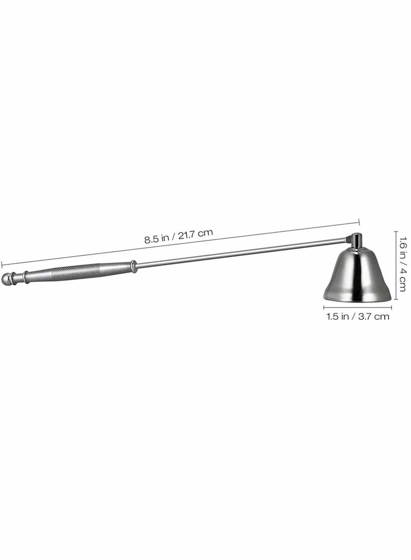 Y&D Candle Snuffer, Jingle Bell Shape Stainless Steel Care Tool, Modern Shaped Polished Steel, Long Handle Wick Snuffer for Safely Extinguish Candles - Image 2